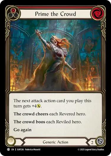 Prime the Crowd (Red) [SUP236] (Super Slam)  Rainbow Foil | Gamers Paradise