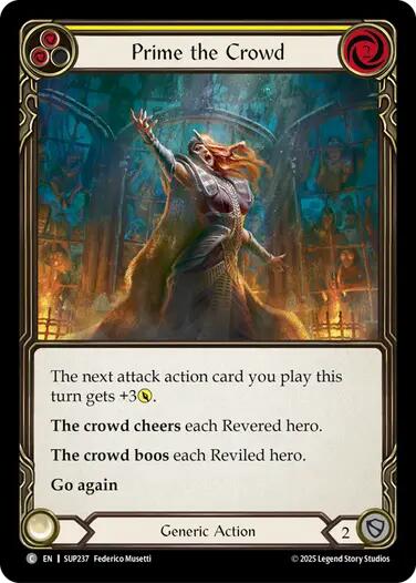 Prime the Crowd (Yellow) [SUP237] (Super Slam)  Rainbow Foil | Gamers Paradise