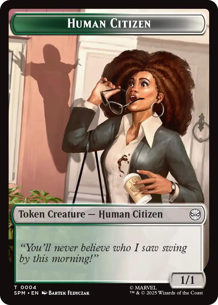 Human Citizen // Treasure Double-Sided Token [Marvel's Spider-Man Tokens] | Gamers Paradise