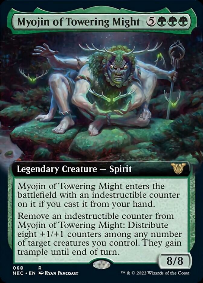 Myojin of Towering Might (Extended Art) [Kamigawa: Neon Dynasty Commander] | Gamers Paradise