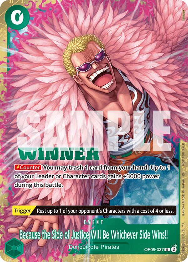 Because the Side of Justice Will Be Whichever Side Wins!! (Winner Pack 2025 Vol. 4) [One Piece Promotion Cards] | Gamers Paradise