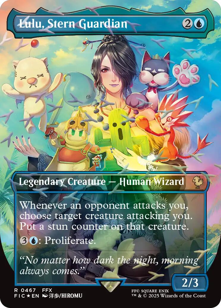 Lulu, Stern Guardian (Borderless) (Chocobo Track Foil) [FINAL FANTASY Commander] | Gamers Paradise