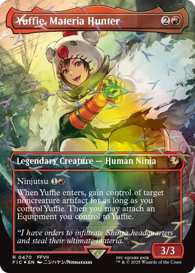 Yuffie, Materia Hunter (Borderless) (Chocobo Track Foil) [FINAL FANTASY Commander] | Gamers Paradise