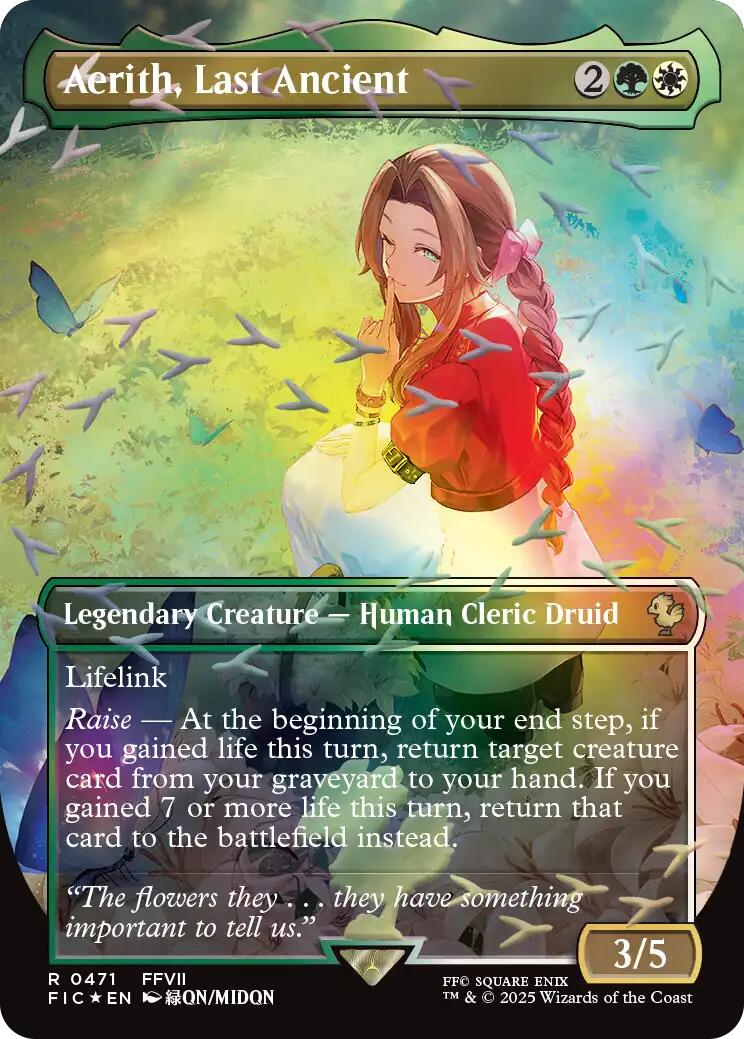 Aerith, Last Ancient (Borderless) (Chocobo Track Foil) [FINAL FANTASY Commander] | Gamers Paradise