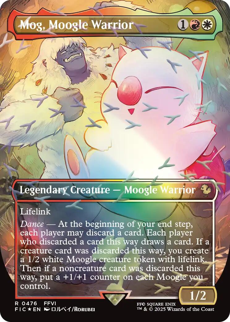 Mog, Moogle Warrior (Borderless) (Chocobo Track Foil) [FINAL FANTASY Commander] | Gamers Paradise