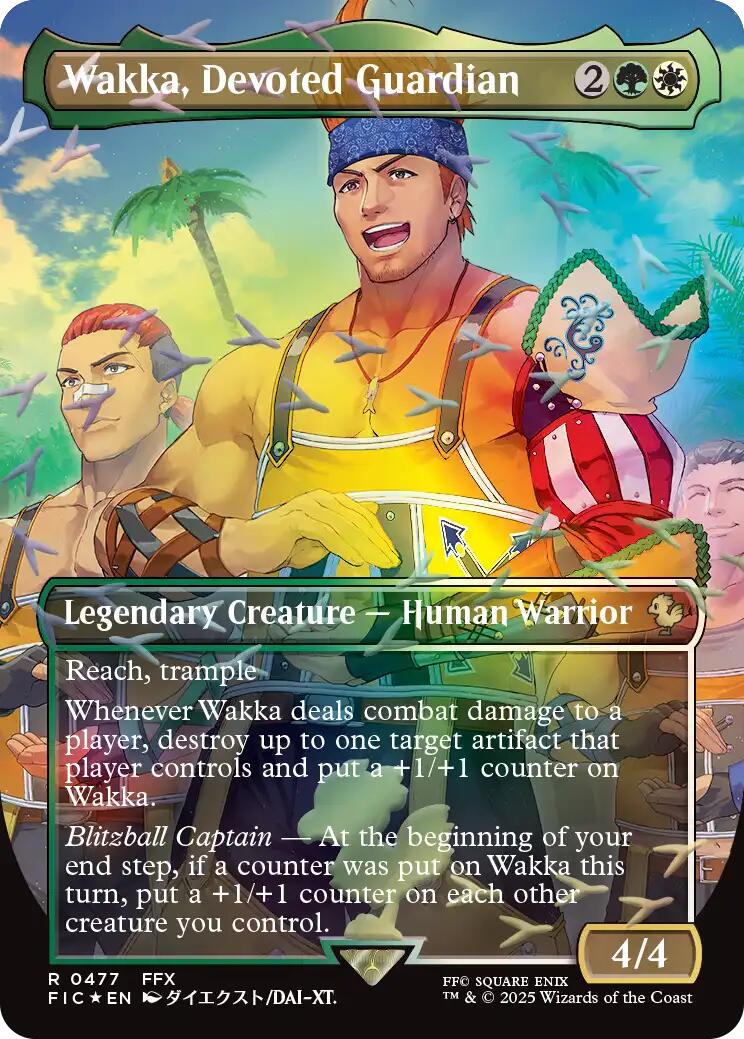 Wakka, Devoted Guardian (Borderless) (Chocobo Track Foil) [FINAL FANTASY Commander] | Gamers Paradise