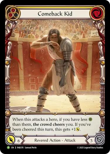 Comeback Kid (Yellow) [FAB378] (Promo)  Rainbow Foil | Gamers Paradise