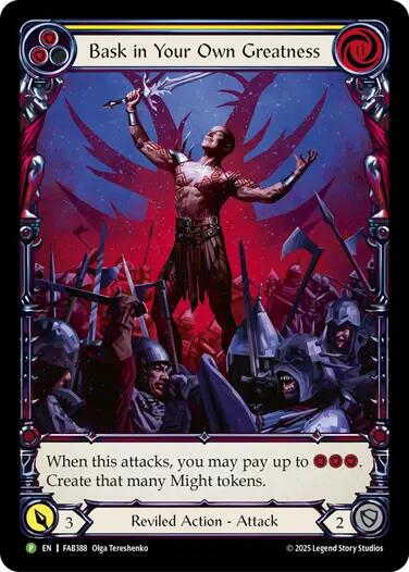 Bask in Your Own Greatness (Yellow) [FAB388] (Promo)  Rainbow Foil | Gamers Paradise