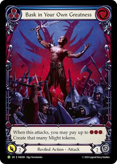 Bask in Your Own Greatness (Blue) [FAB389] (Promo)  Rainbow Foil | Gamers Paradise