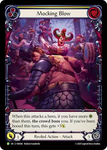 Mocking Blow (Yellow) [FAB382] (Promo)  Rainbow Foil | Gamers Paradise