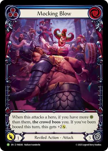 Mocking Blow (Blue) [FAB383] (Promo)  Rainbow Foil | Gamers Paradise