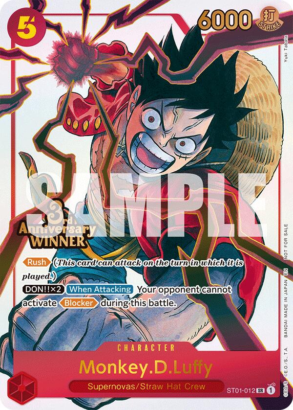 Monkey.D.Luffy (ST01-012) (3rd Anniversary Winner) [One Piece Promotion Cards] | Gamers Paradise