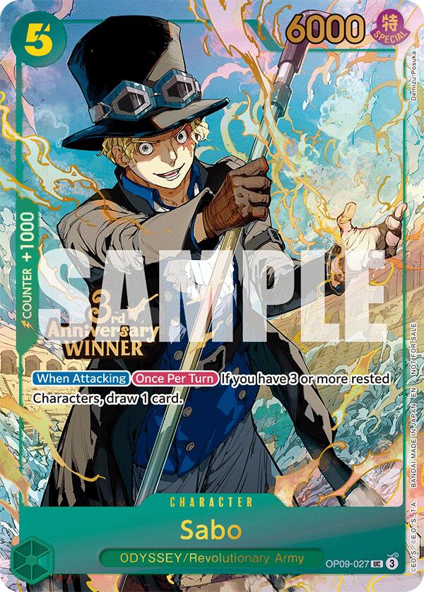 Sabo (OP09-027) (3rd Anniversary Winner) [One Piece Promotion Cards] | Gamers Paradise
