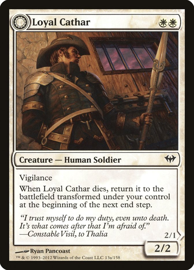 Loyal Cathar // Unhallowed Cathar [Dark Ascension] | Gamers Paradise