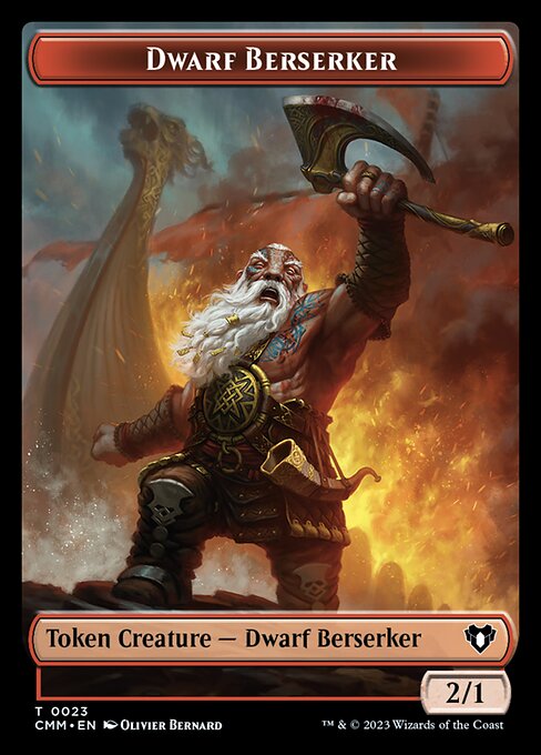 Human Soldier // Dwarf Berserker Double-Sided Token [Commander Masters Tokens] | Gamers Paradise