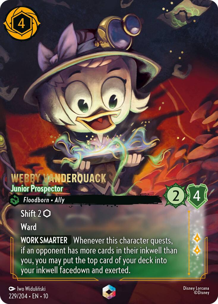 Webby Vanderquack - Junior Prospector (Enchanted) (229/204) [Whispers in the Well] | Gamers Paradise