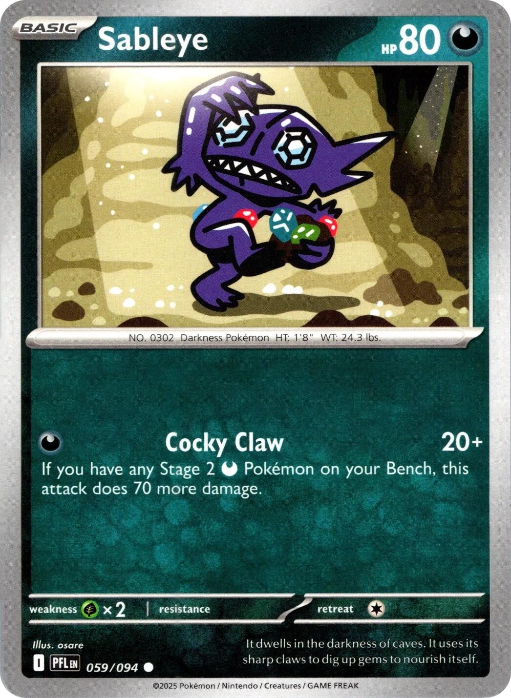 Sableye (059/094) (Reverse Holo) [Mega Evolution: Phantasmal Flames] | Gamers Paradise