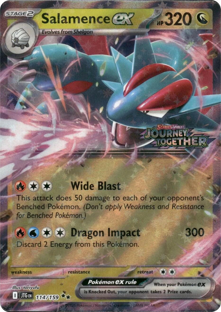 Salamence ex (114/159) (Journey Together Stamped) [Scarlet & Violet: Journey Together] | Gamers Paradise