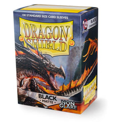 Dragon Shield: Standard 100ct Sleeves - Black (Non-Glare Matte) | Gamers Paradise