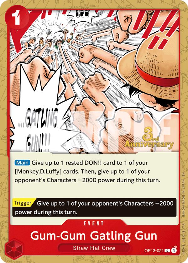 Gum-Gum Gatling Gun [Carrying On His Will: 3rd Anniversary Tournament Cards] | Gamers Paradise