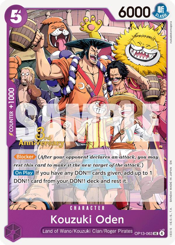 Kouzuki Oden [Carrying On His Will: 3rd Anniversary Tournament Cards] | Gamers Paradise
