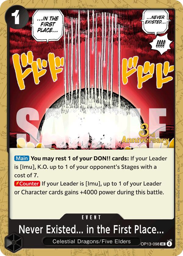 Never Existed... in the First Place... [Carrying On His Will: 3rd Anniversary Tournament Cards] | Gamers Paradise