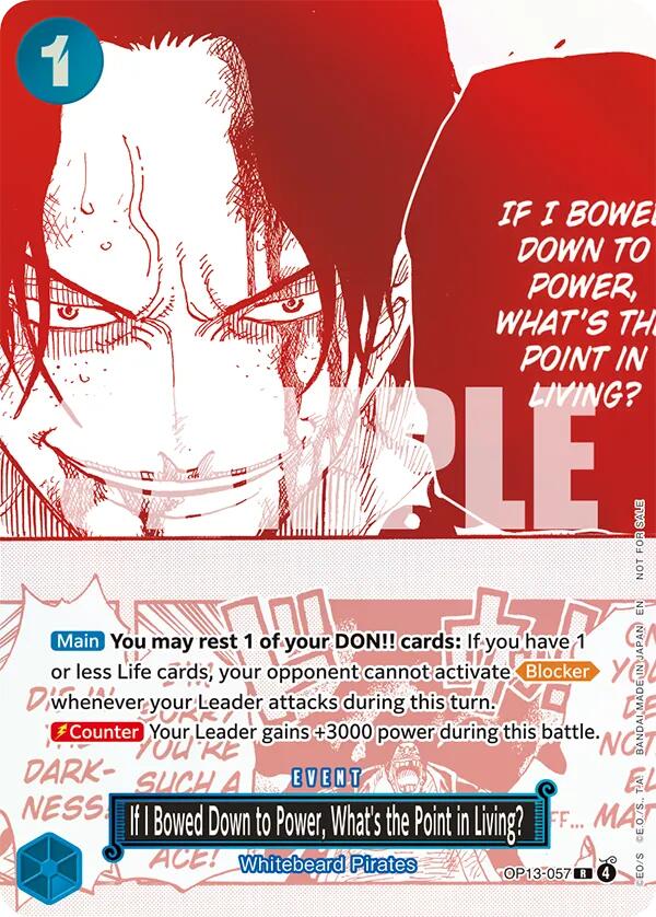 If I Bowed Down to Power, What's the Point in Living? (3rd Anniversary Treasure Campaign Pack) [One Piece Promotion Cards] | Gamers Paradise