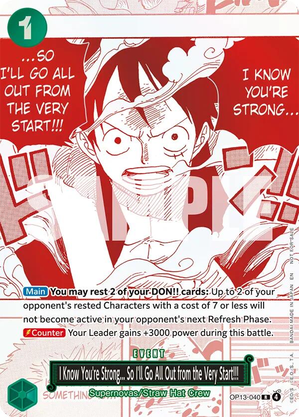 I Know You're Strong... So I'll Go All Out from the Very Start!!! (3rd Anniversary Treasure Campaign Pack) [One Piece Promotion Cards] | Gamers Paradise