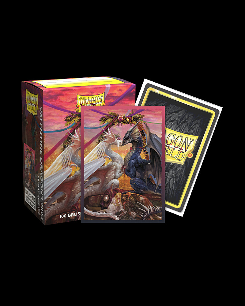 Dragon Shield: Standard 100ct Brushed Art Sleeves - Valentine Dragons (2023) | Gamers Paradise