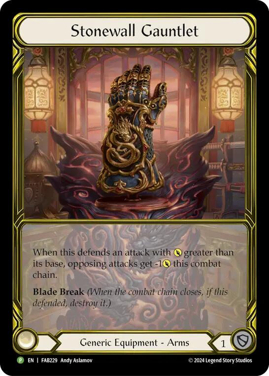Stonewall Gauntlet (Golden) [FAB229] (Promo)  Cold Foil | Gamers Paradise