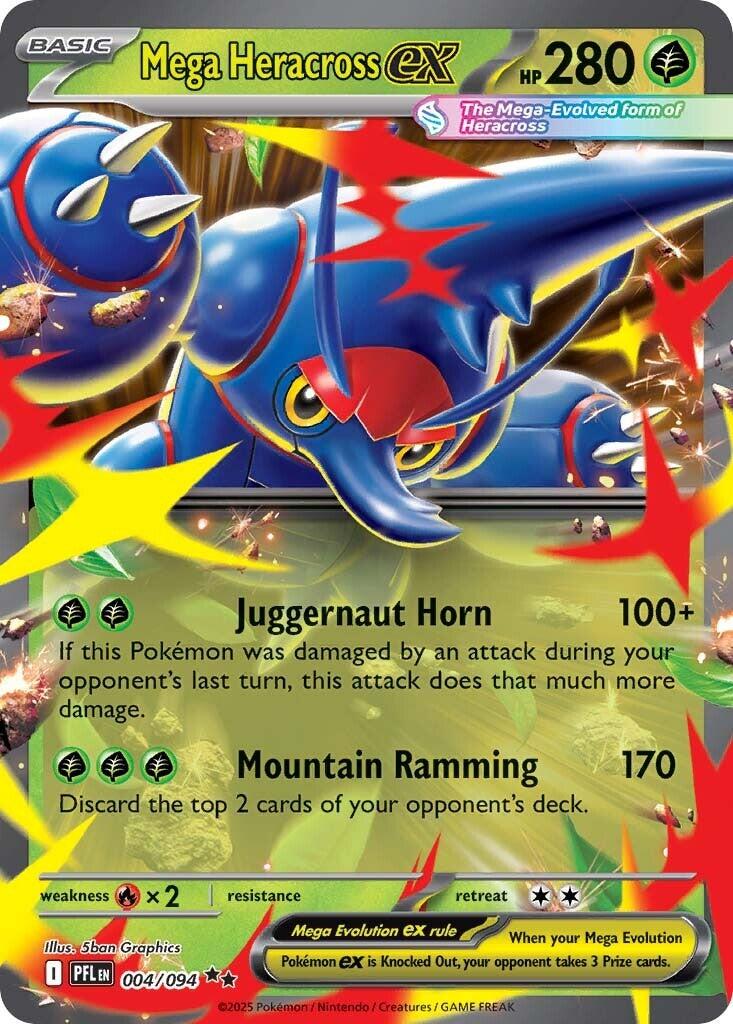 Mega Heracross ex (004/094) [Mega Evolution: Phantasmal Flames] | Gamers Paradise