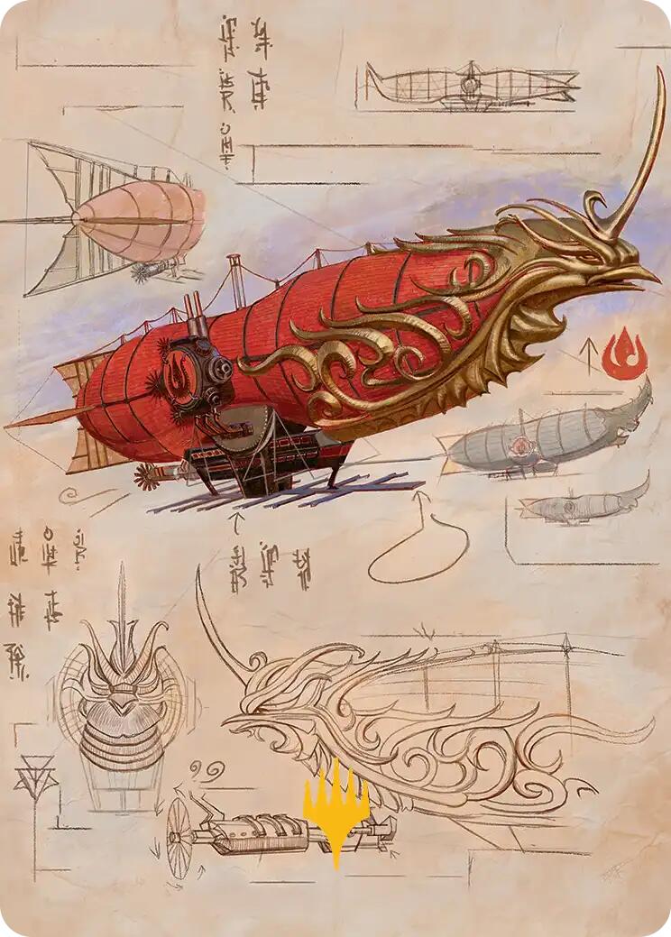 Phoenix Fleet Airship Art Card (Gold-Stamped Planeswalker Symbol) [Avatar: The Last Airbender Art Series] | Gamers Paradise