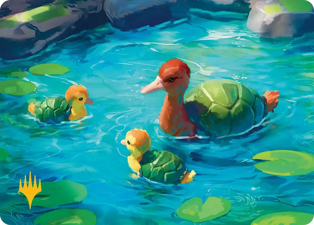 Turtle-Duck Art Card (Gold-Stamped Planeswalker Symbol) [Avatar: The Last Airbender Art Series] | Gamers Paradise