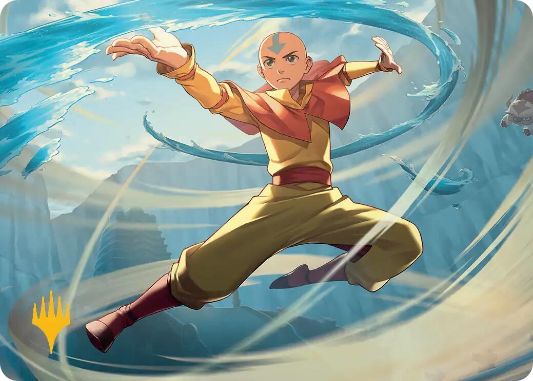 Aang, Swift Savior Art Card (Gold-Stamped Planeswalker Symbol) [Avatar: The Last Airbender Art Series] | Gamers Paradise