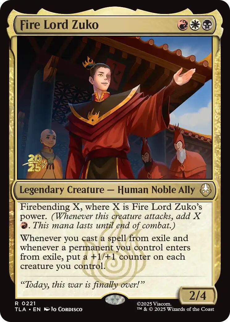 Fire Lord Zuko [Avatar: The Last Airbender Prerelease Cards] | Gamers Paradise