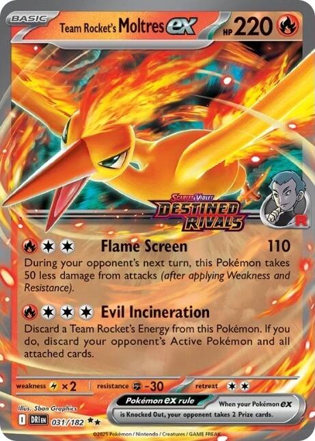 Team Rocket's Moltres ex (031/182) (Destined Rivals Stamp) [Miscellaneous Cards] | Gamers Paradise