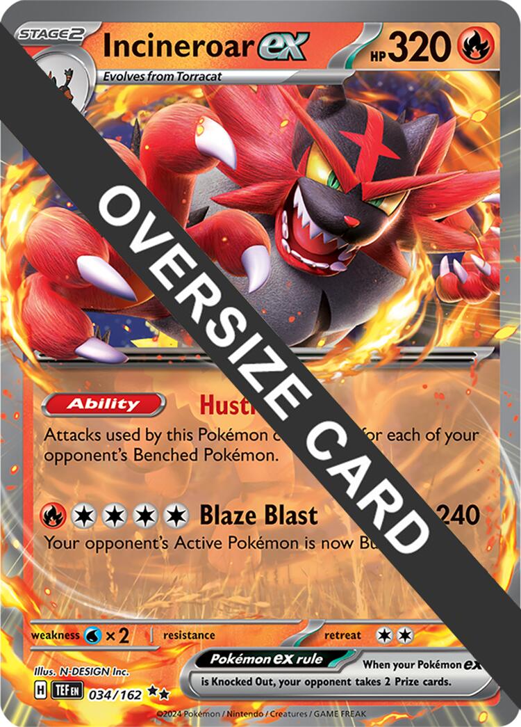 Incineroar ex (034/162) (Jumbo Card) [Scarlet & Violet: Temporal Forces] | Gamers Paradise
