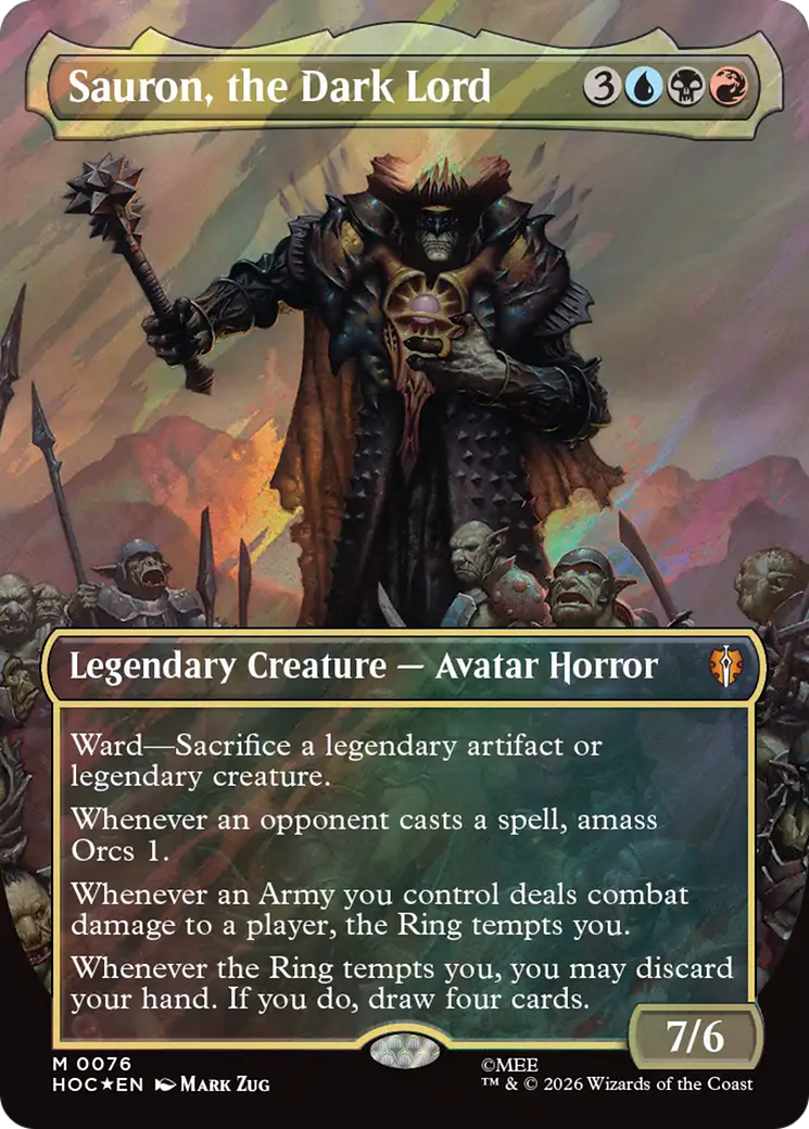 Sauron, the Dark Lord (Borderless) (Surge Foil) [The Hobbit] | Gamers Paradise