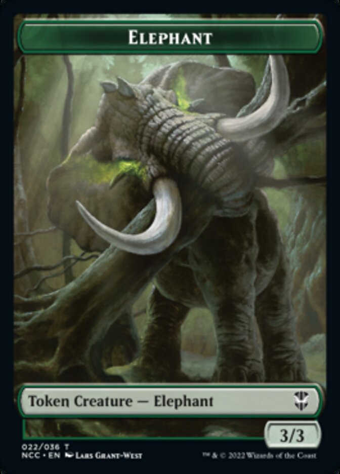Clue // Elephant Double-Sided Token [Streets of New Capenna Commander Tokens] | Gamers Paradise
