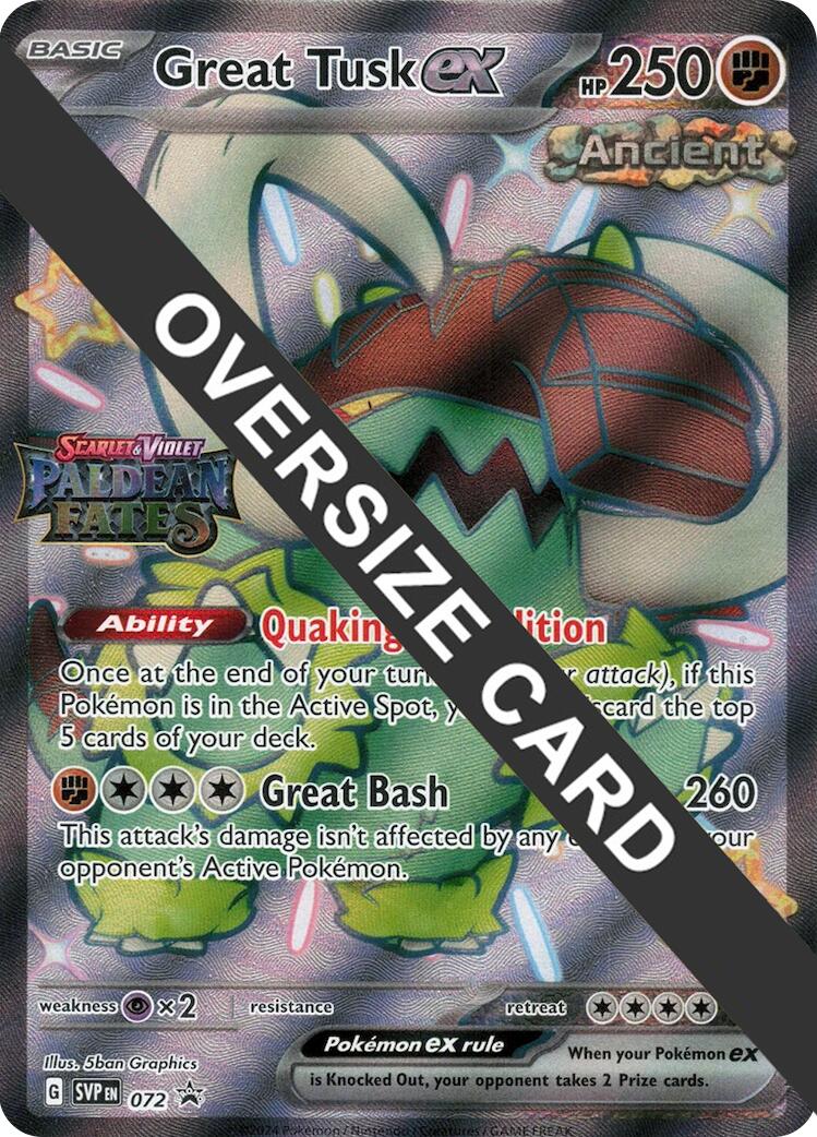 Great Tusk ex (072) (Paldean Fates Stamped Jumbo Card) [Scarlet & Violet: Paldean Fates] | Gamers Paradise