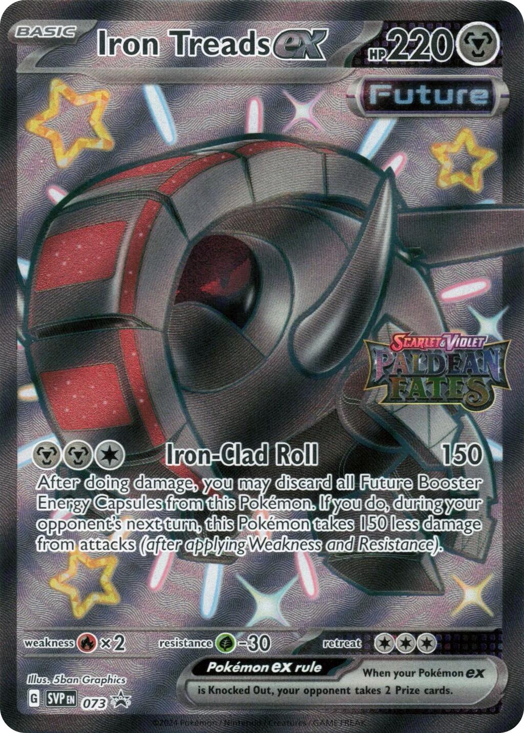 Iron Treads ex (073) (Paldean Fates Stamped) [Scarlet & Violet: Paldean Fates] | Gamers Paradise