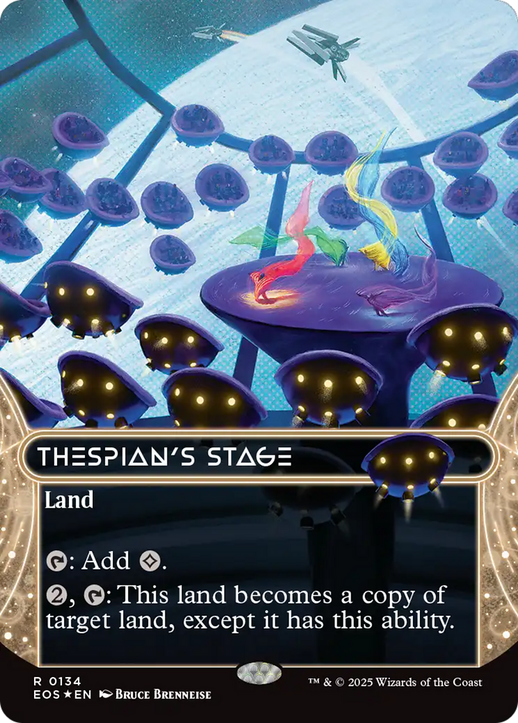 Thespian's Stage (0134) (Borderless) (Galaxy Foil) [Edge of Eternities: Stellar Sights] | Gamers Paradise