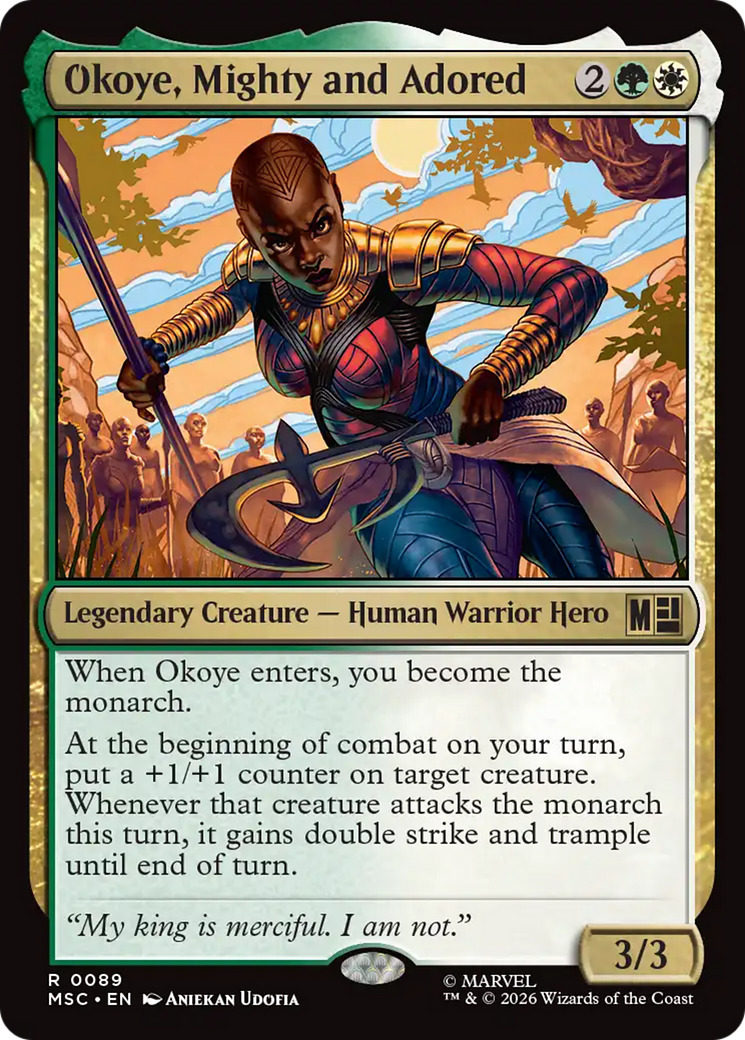 Okoye, Mighty and Adored (Surge Foil) [Marvel Super Heroes Commander] | Gamers Paradise