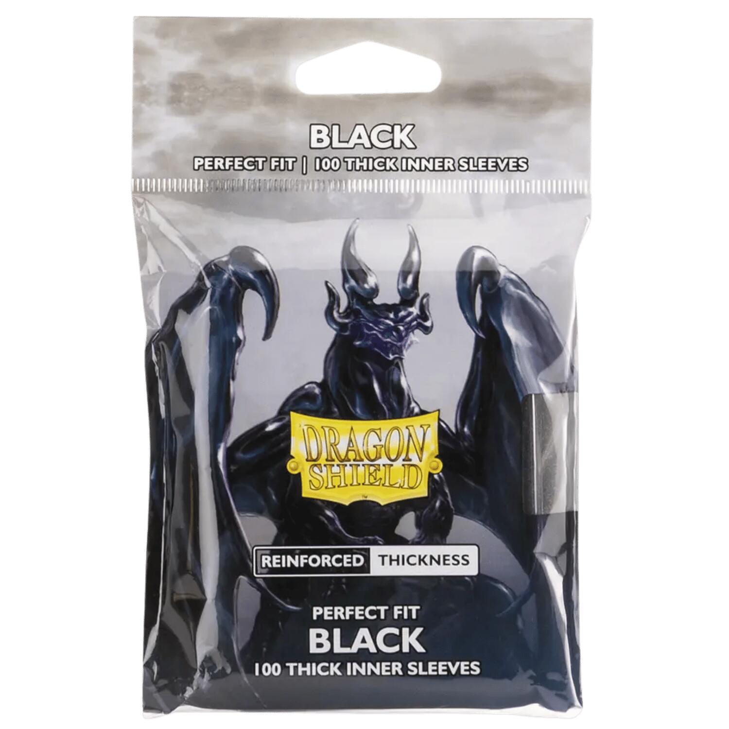 Dragon Shield: Standard Size Inner Sleeves - Thick Perfect Fit (Black)(100ct) | Gamers Paradise