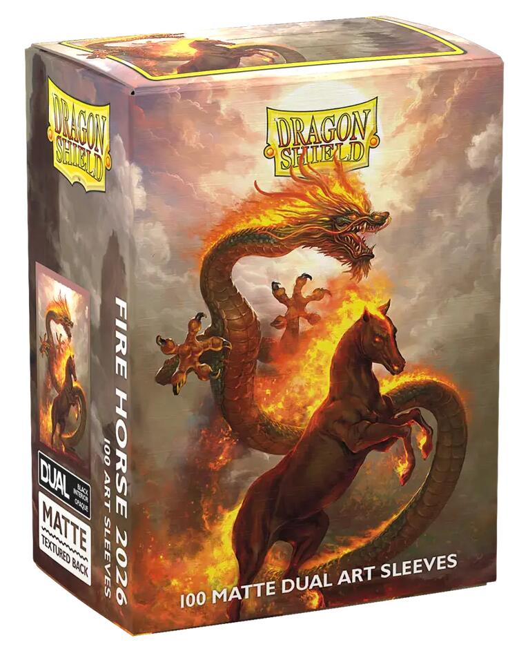 Dragon Shield: Standard 100ct Brushed Art Sleeves - Lunar New Year Fire Horse (2026) | Gamers Paradise