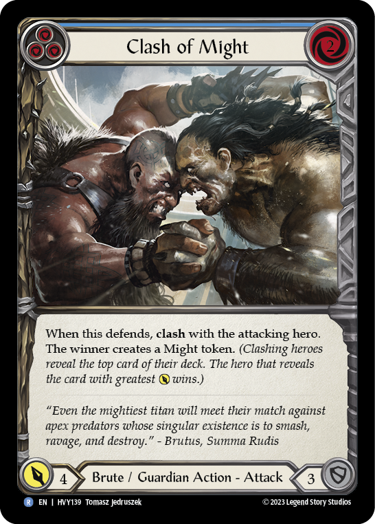 Clash of Might (Blue) [HVY139] (Heavy Hitters)  Rainbow Foil | Gamers Paradise
