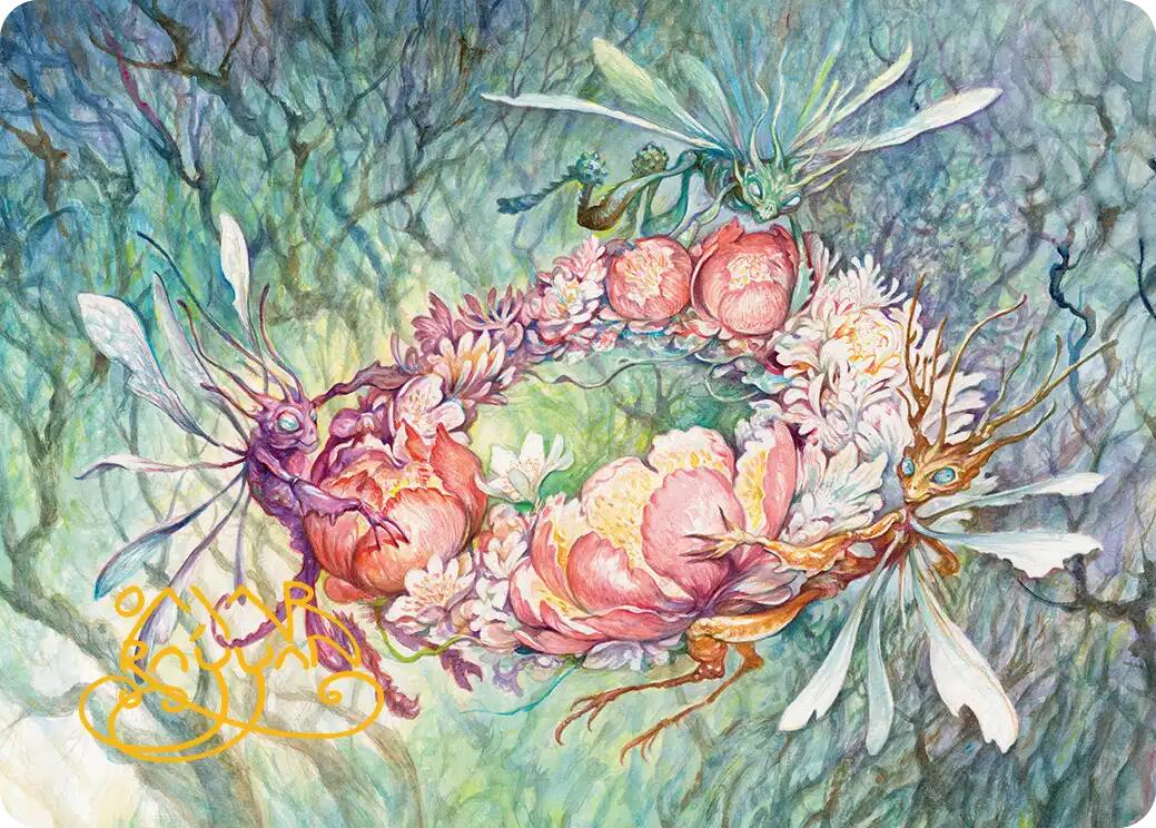 Grave Venerations Art Card (Gold-Stamped Signature) [Lorwyn Eclipsed Art Series] | Gamers Paradise