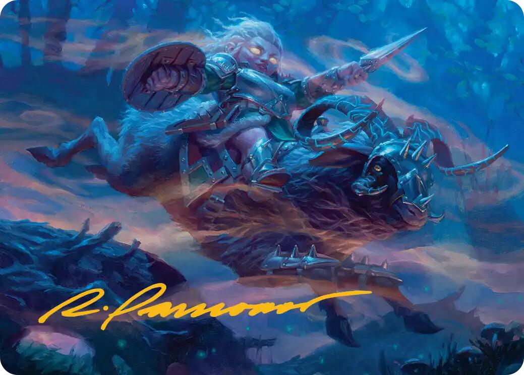 Bristlebane Outrider Art Card (Gold-Stamped Signature) [Lorwyn Eclipsed Art Series] | Gamers Paradise