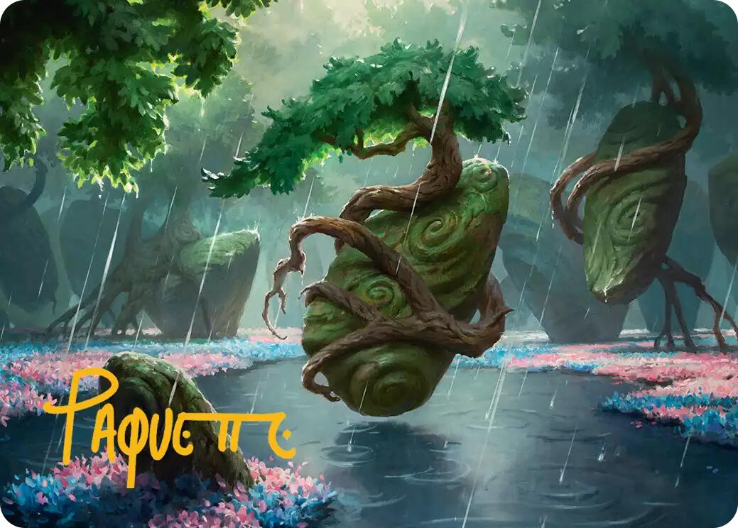 Rain-Slicked Copse Art Card (Gold-Stamped Signature) [Lorwyn Eclipsed Art Series] | Gamers Paradise