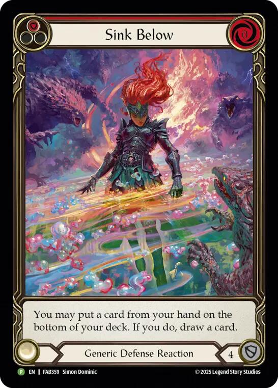 Sink Below (Red) [FAB359] (Promo)  Rainbow Foil | Gamers Paradise